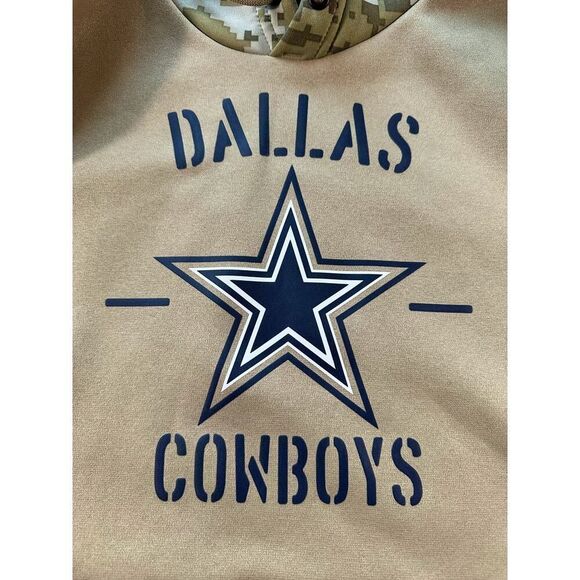 Nike Dri Fit NFL Dallas Cowboys Camo On Field Salute To Service Hoodie Men’s Med - Picture 4 of 11
